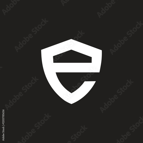Free Download Letter E logo design unique illustration vector template graphic designs, security shape and lowercase letter simple modern trendy style. - GFXLoad