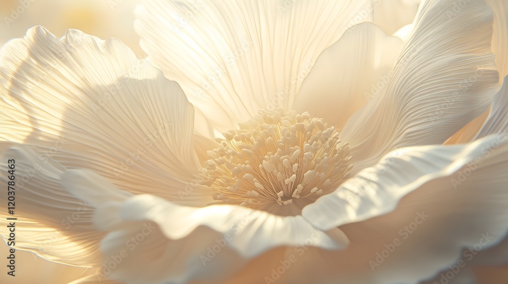 Creamy White Flower Petals Illuminated By Soft Light Creamy White Flower Petals Illuminated By Soft Light