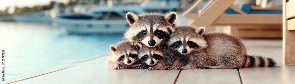 A captivating image showcasing a family of raccoons engaging in nocturnal scavenging under a breathtaking starlit sky Their adorable expressions and curious behaviors are beautifully captured A captivating image showcasing a family of raccoons engaging in nocturnal scavenging under a breathtaking starlit sky Their adorable expressions and curious behaviors are beautifully captured