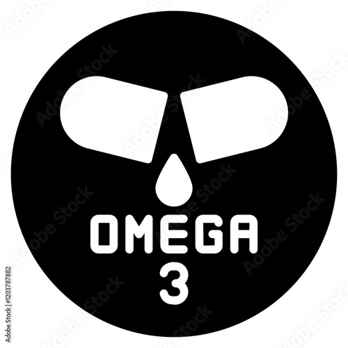 omega 3 glyph icon