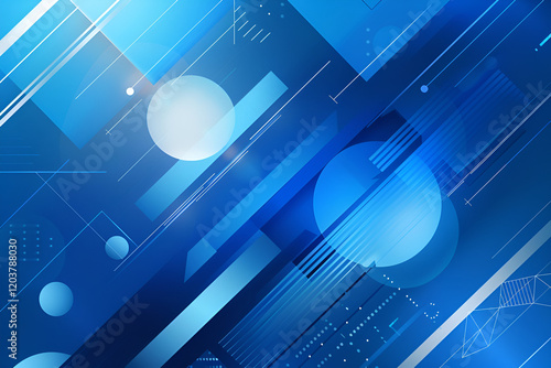 Blue Abstract Background with Curved Paper Shapes , Tranquil blue waves painting conveying calmness and serenity, suitable for soothing decor and creative project, abstract background in blue 
