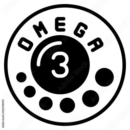 omega 3 glyph icon