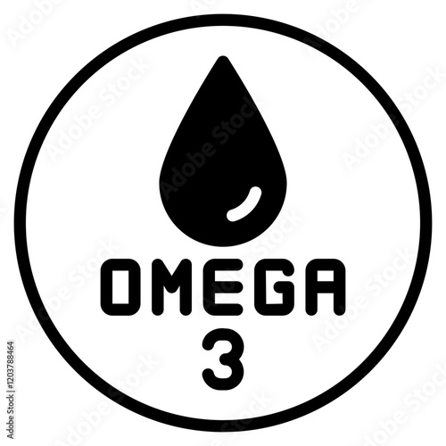 omega 3 glyph icon