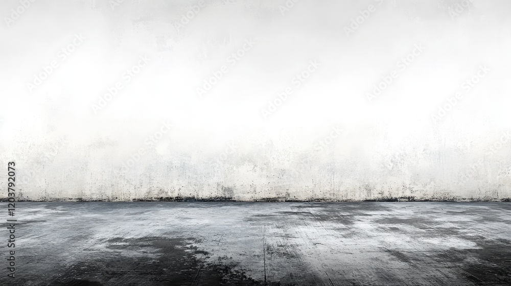 Grungy Room: Empty Space with Weathered Walls and Concrete Floor Grungy Room: Empty Space with Weathered Walls and Concrete Floor