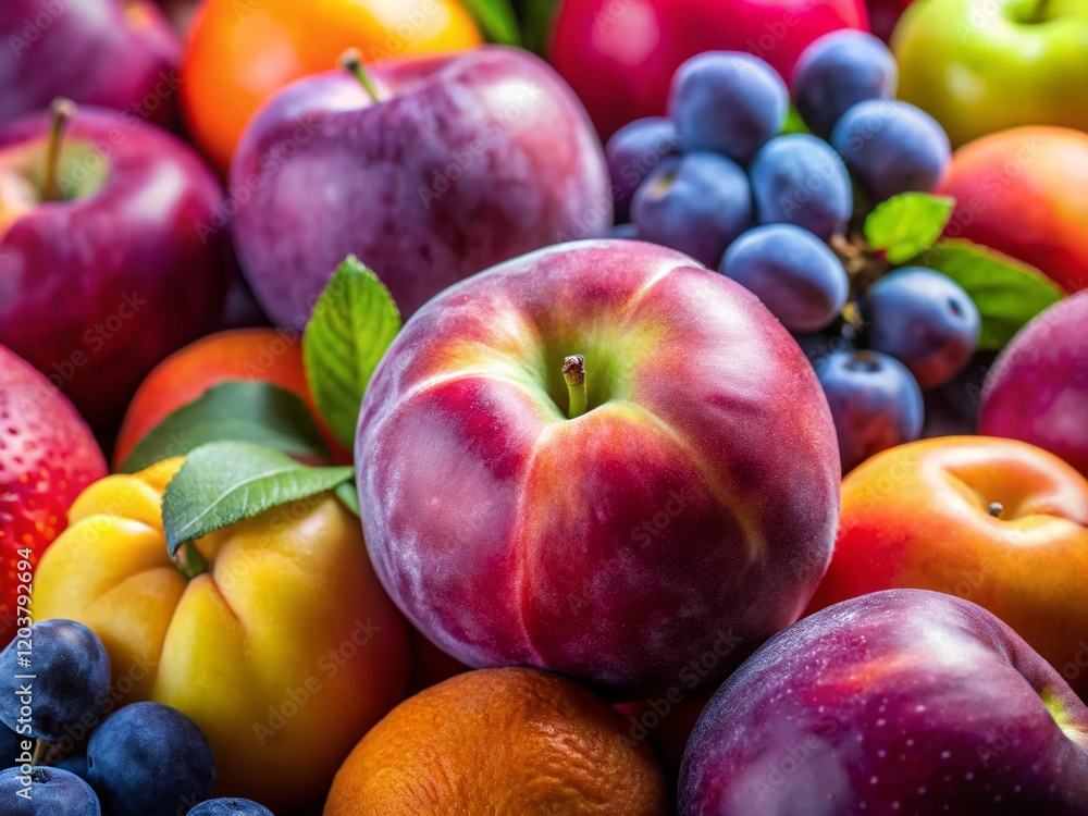 Macro Pastel Peach, Nectarine, and Plum Still Life Photography Macro Pastel Peach, Nectarine, and Plum Still Life Photography