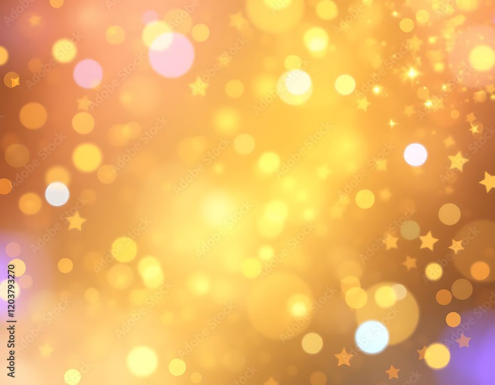 Golden Bokeh Lights Festive Starry Background Abstract Design Golden Bokeh Lights Festive Starry Background Abstract Design