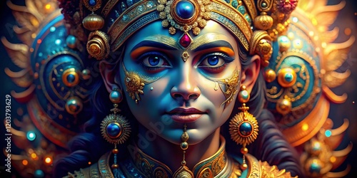 Macro Photography:  A Photorealistic Depiction of the Hindu Deity Krishna