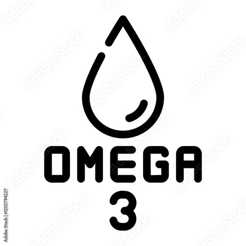 omega 3 line icon