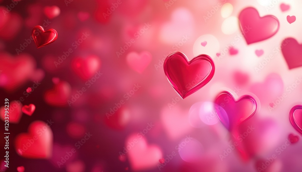 Romantic Background of Pink and Red Glowing Hearts for Valentine's Day Romantic Background of Pink and Red Glowing Hearts for Valentine's Day