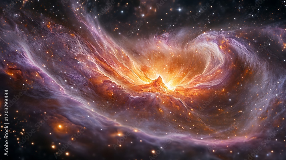 Fototapeta premium Galactic Wonders Sparkle In Cosmic Nebula Clouds
