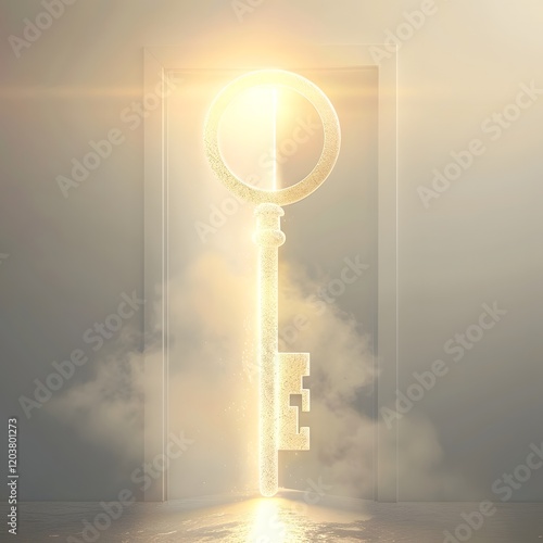 Glowing Key Unlocking the Gateway to Imagination s Enchanting Realm photo