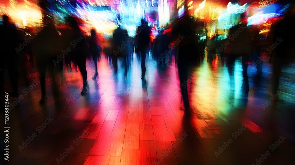A pulsating crowd on a club dance floor illuminated by vibrant strobe lights and multi-colored lasers. A pulsating crowd on a club dance floor illuminated by vibrant strobe lights and multi-colored lasers.