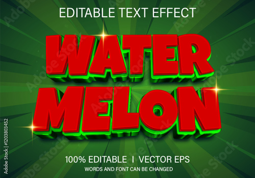 water melon vector text effect with modern style design