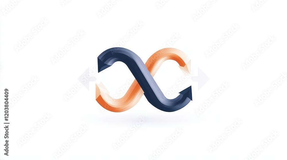 SEO Icon Symbol Minimal Design. Abstract logo design featuring intertwined shapes in blue and orange hues. SEO Icon Symbol Minimal Design. Abstract logo design featuring intertwined shapes in blue and orange hues.