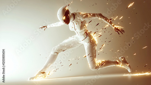 Dynamic Illustration of a Dancer in Motion with Bold Lighting and Abstract Energy Lines, Highlighting Rhythm, Movement, and Modern Creativity photo