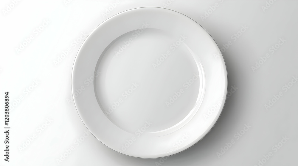 Empty white plate, studio, clean background, food mockup Empty white plate, studio, clean background, food mockup