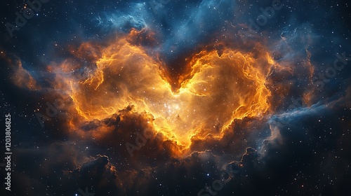 Celestial Heart Formed in Glowing Cosmic Clouds photo