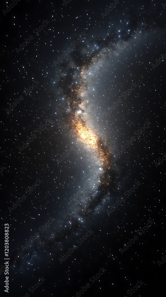Fototapeta premium Celestial Milky Way Above Icy Terrain