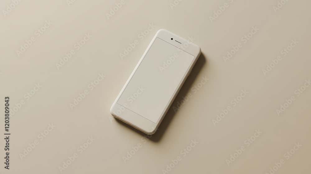 Blank mockup template of a smartphone on a neutral beige background, with minimalist reflections and simple textures. Blank mockup template of a smartphone on a neutral beige background, with minimalist reflections and simple textures.