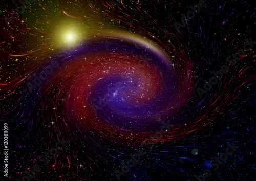 Wallpaper Mural Stars. of a planet and galaxy in a free space Elements of this image furnished by NASA Torontodigital.ca