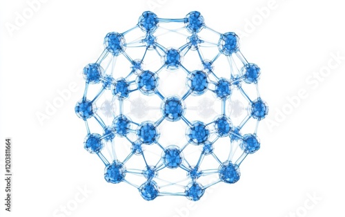 A 3D rendering of a molecule, representing biological and chemical concepts with detailed structure and bonds.
 photo