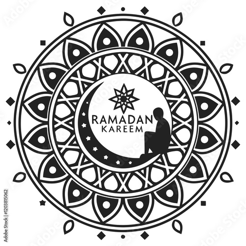 ramadan kareem silhouette vector illustration design