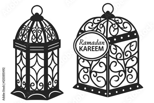 ramadan kareem islamic design silhouette vector illustration design
