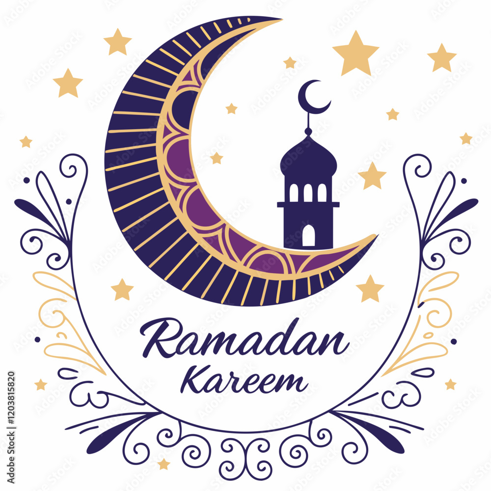 Silhouette of Ramadan Kareem background design Silhouette of Ramadan Kareem background design