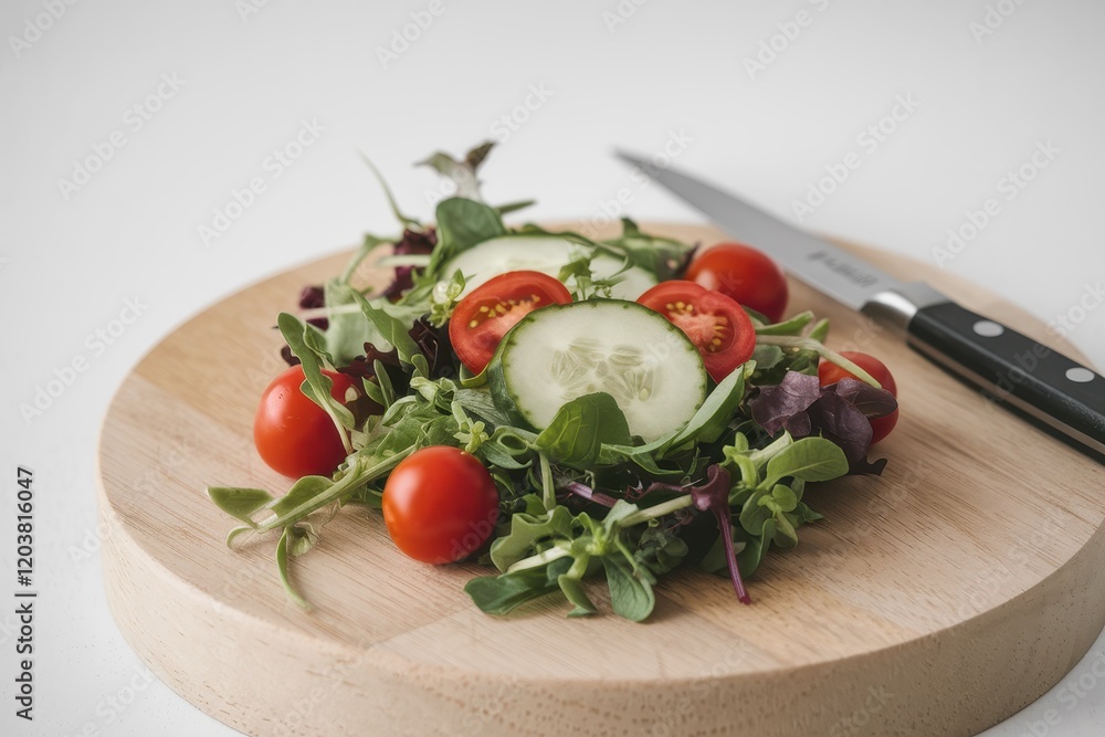 Fresh Salad with Tomatoes Cucumbers and Greens Fresh Salad with Tomatoes Cucumbers and Greens