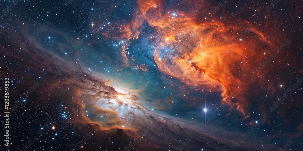 Fototapeta premium The middle of the Heart nebula in the constellation of Cassiopeia