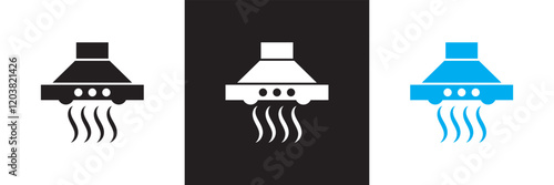 Exhaust, extractor hood icon vector for web and app.  isolated on white and black background. vector illustration. EPS 10