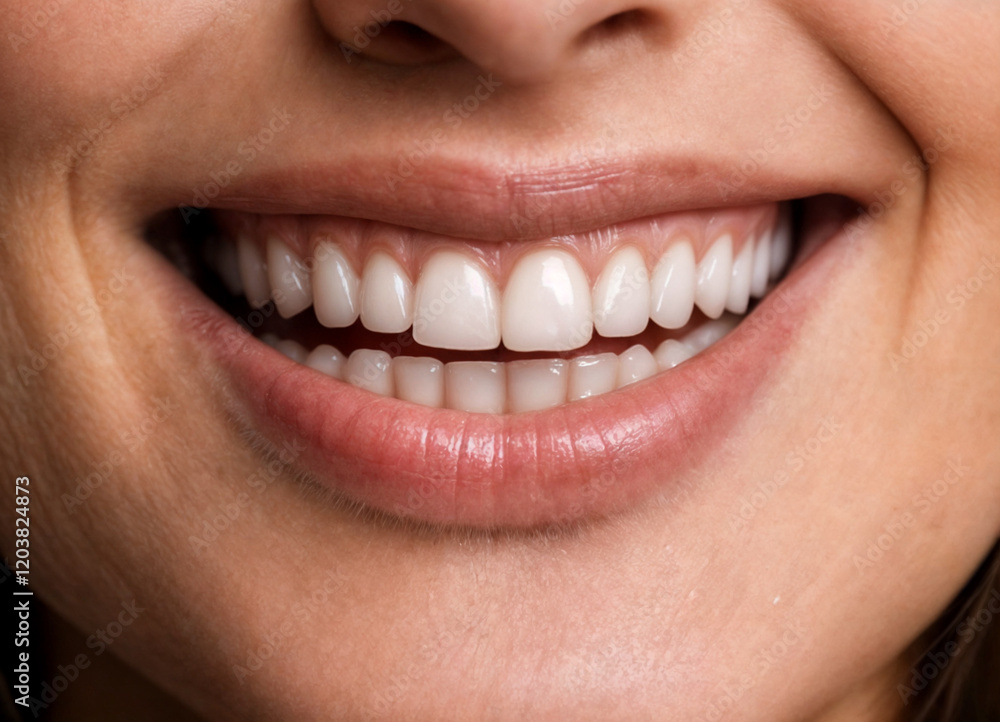 Obraz premium A collection of radiant and healthy smiles with white, flawless teeth, emphasizing dental care, confidence, and happiness.