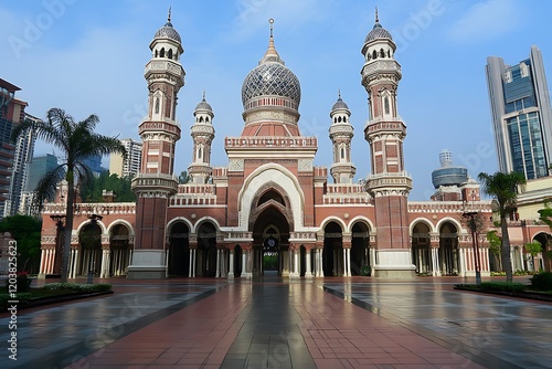 The Wilayah Persekutuan Mosque in Kuala Lumpur, Malaysia.