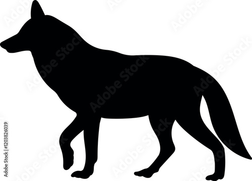Coyote graphic icon. Coyote black silhouette isolated on white background. Vector illustration
