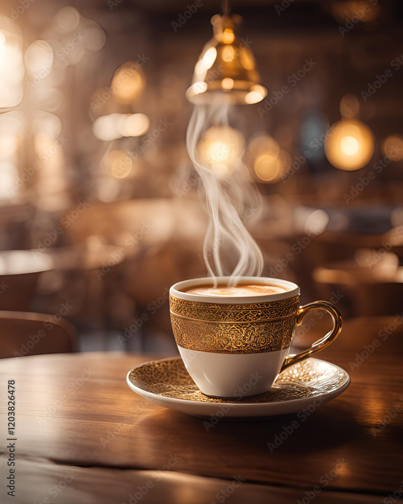 Obraz premium premium, AI-image, realistic, photo, hot, cup, coffee, coffee-shop, steaming, beverage, warm, cozy, aromatic, drink, cafe, barista, mug, fresh, morning, creamy, elegant, inviting, stylish, trendy, woo