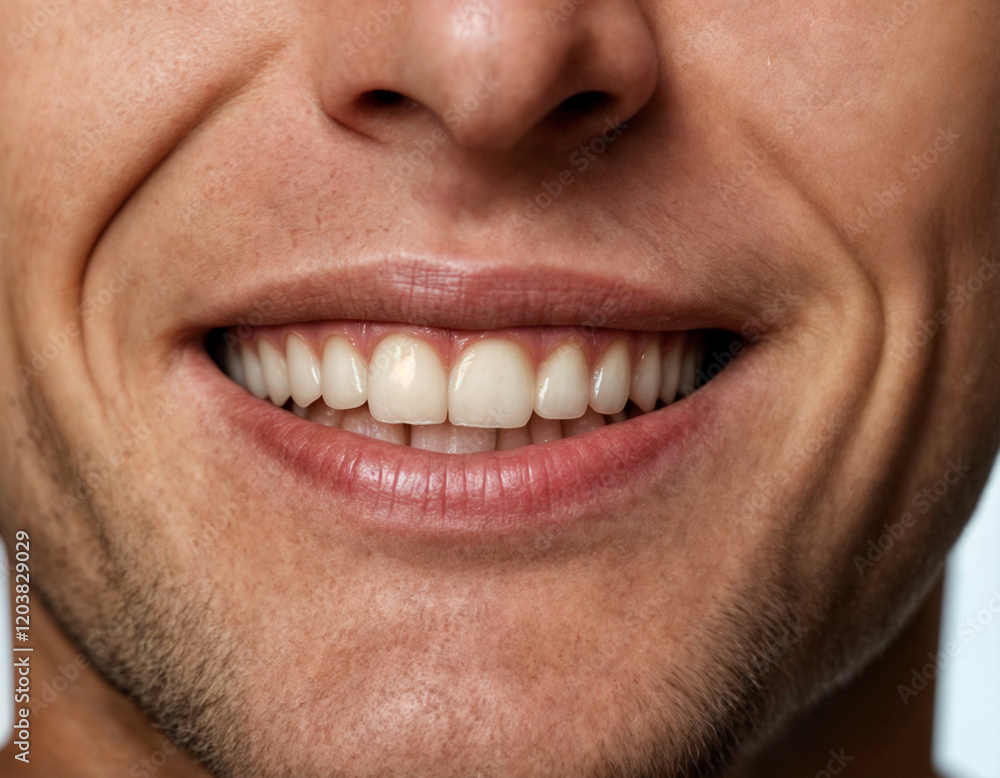 Fototapeta premium A close-up view of bright and healthy smiles, showcasing white teeth and genuine happiness, emphasizing dental care and confident expressions.