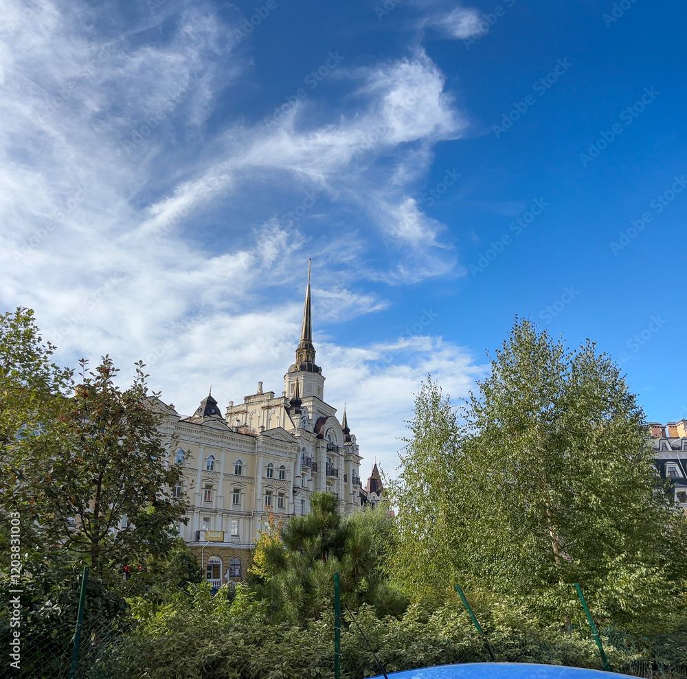 Cozy morning street in historical Podil district in Kyiv, Ukraine
Cozy morning street in historical Podil district in Kyiv, Ukraine