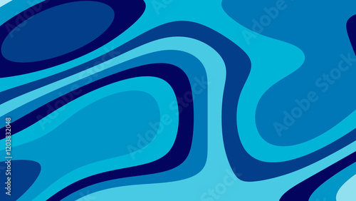 Blue Ocean Inspired Groovy Bubble Pattern Lava Lamp Background