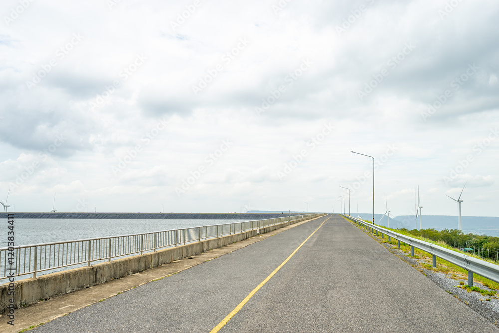 Fototapeta premium Road in Serenity at Lam Ta Khlong Dam