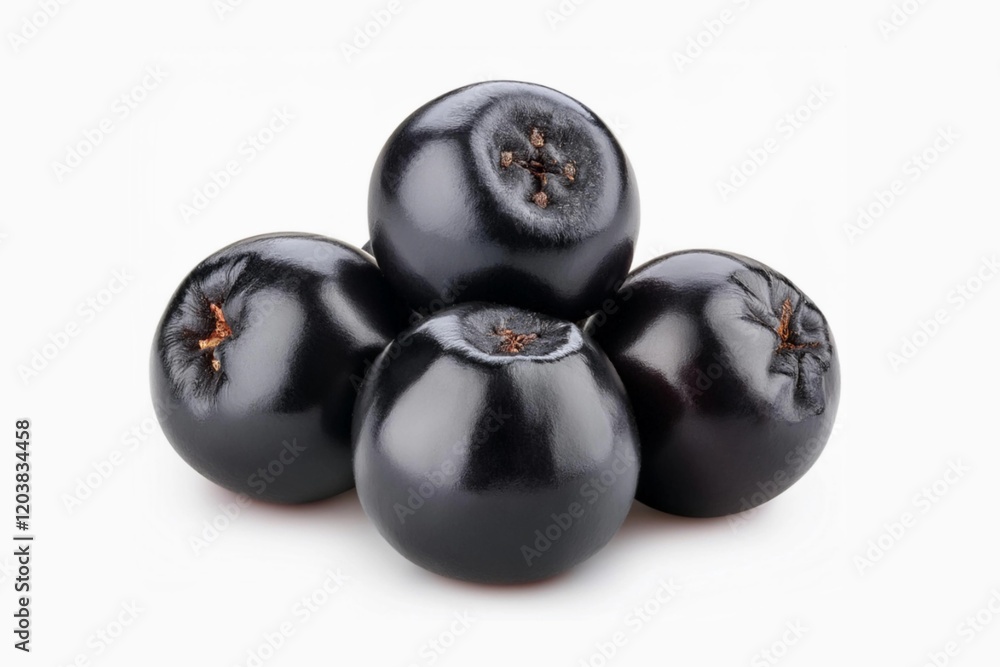 Chokeberry isolated on white background with clipping path. Black aronia berries Chokeberry isolated on white background with clipping path. Black aronia berries