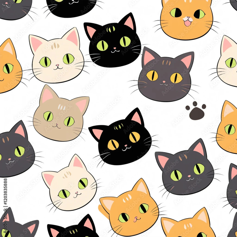 Fototapeta premium seamless pattern with cats