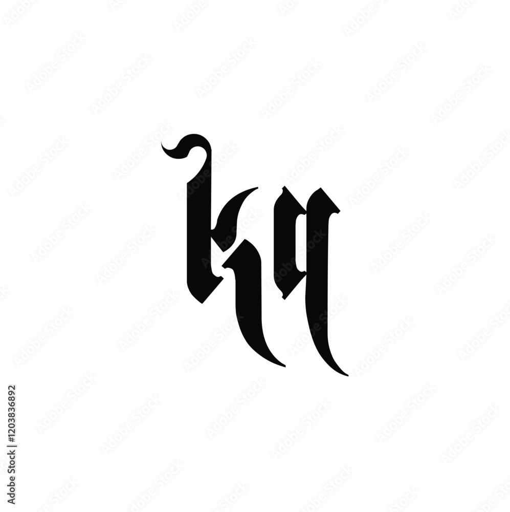 KQ monogram logo design letter text name symbol monochrome logotype alphabet character simple logo