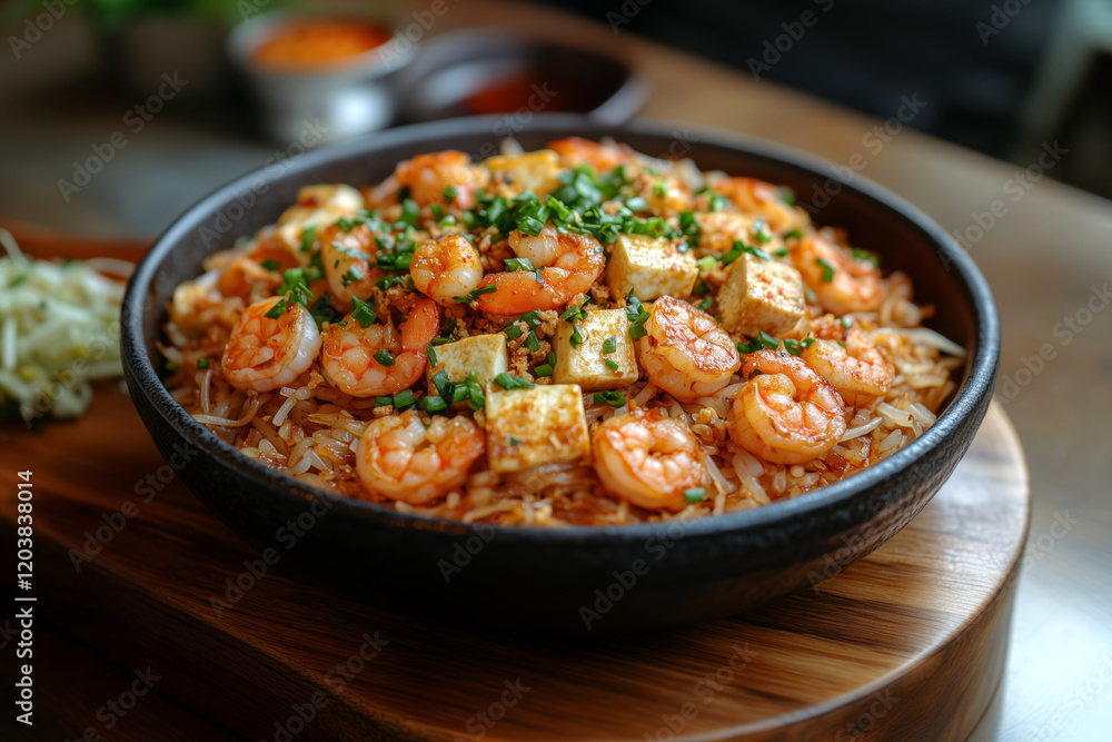 Delicious Shrimp and Tofu Stir-fry with Rice Noodles Delicious Shrimp and Tofu Stir-fry with Rice Noodles