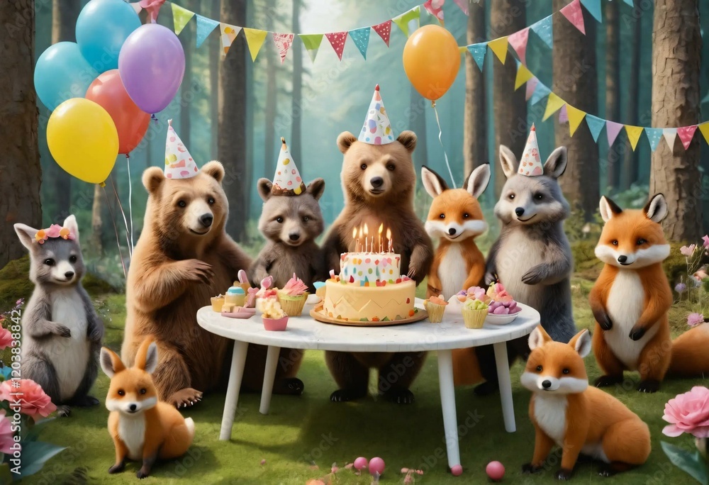 Adorable Animals Birthday Party in the Forest Adorable Animals Birthday Party in the Forest