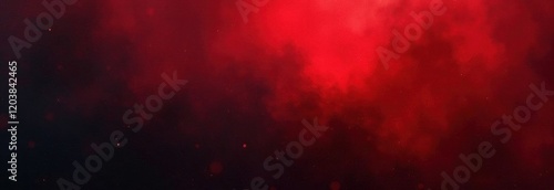 Red and black nebula filling space with bright stars