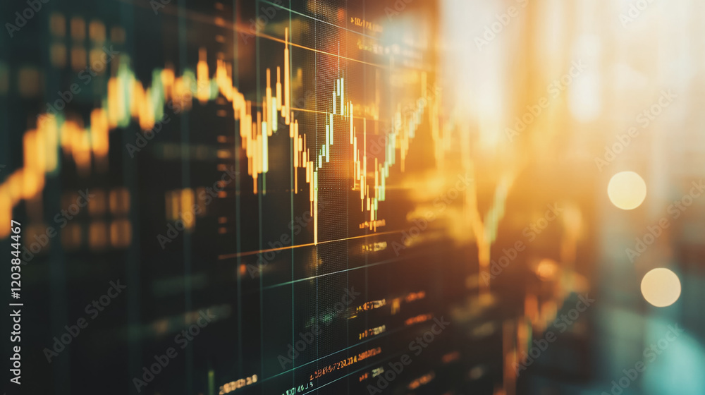 Fototapeta premium Abstract business Financial charts show a significant increase in profits in the stock market.This is driven by higher interest rates and continued growth. In the innovation world network of financial