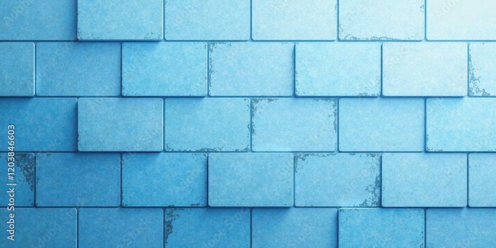 Obraz premium A Seamless Pattern of Light Blue Rectangular Tiles with Subtle Distressed Edges