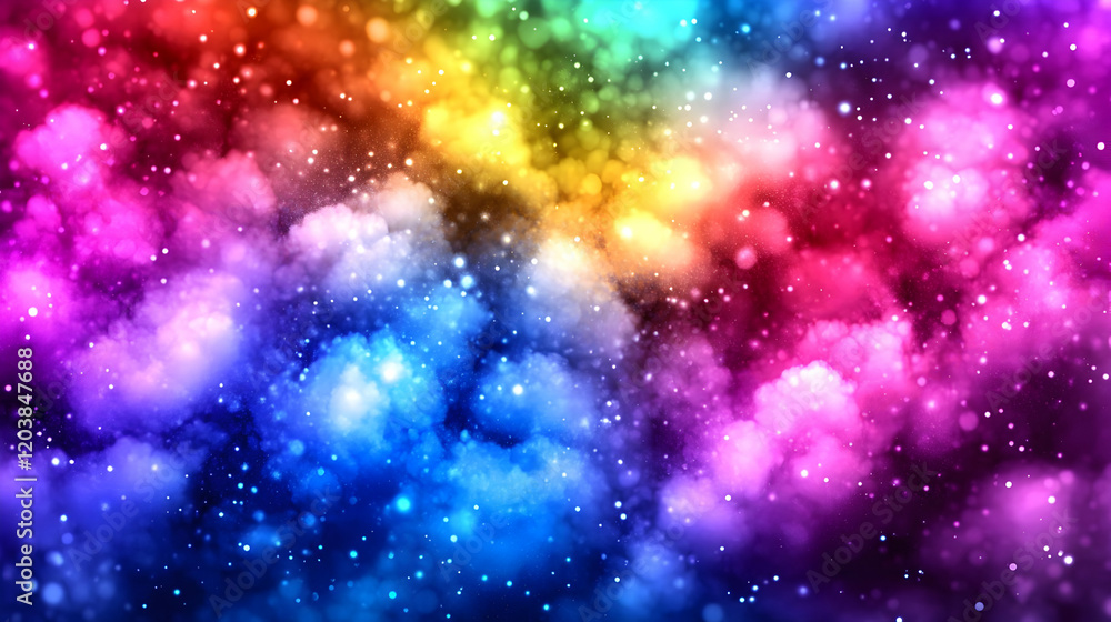 Rainbow nebula cosmic dust design background Rainbow nebula cosmic dust design background