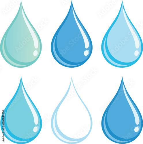 set of water drops