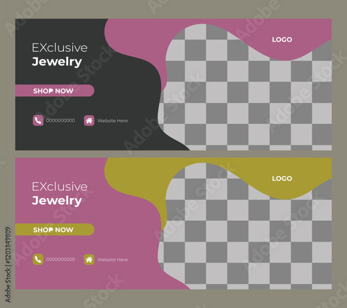  Vector Jewelry facebook cover design template
